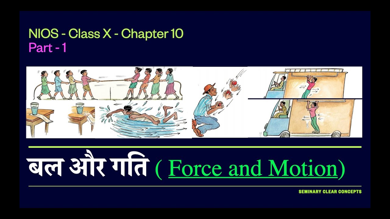 NIOSscienceclass 10part 1Force and Motion बल और गति concept of