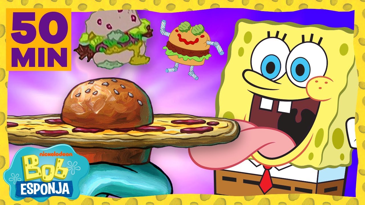 Bob Esponja | ¡Reinvenciones a la Cangreburger durante 50 minutos! | Bob  Esponja en Español - YouTube