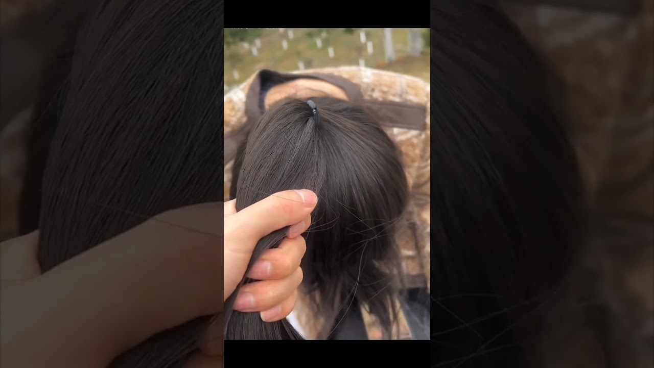 Playing Beautiful long hair 