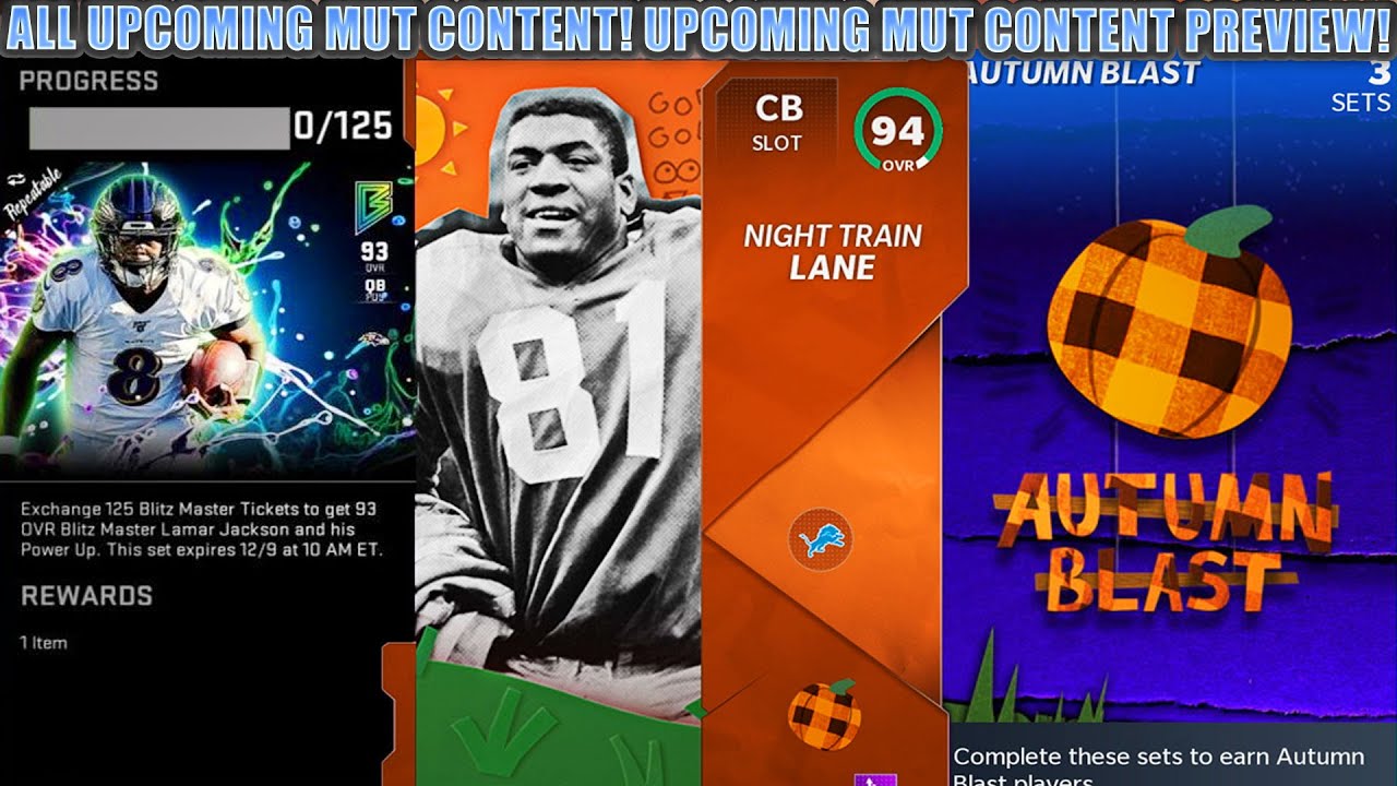 ALL UPCOMING MUT CONTENT PREVIEW! BLITZ PROMO, AUTUMN BLAST LTD EVENT, 95 OVR LEGENDS!  | MADDEN 21