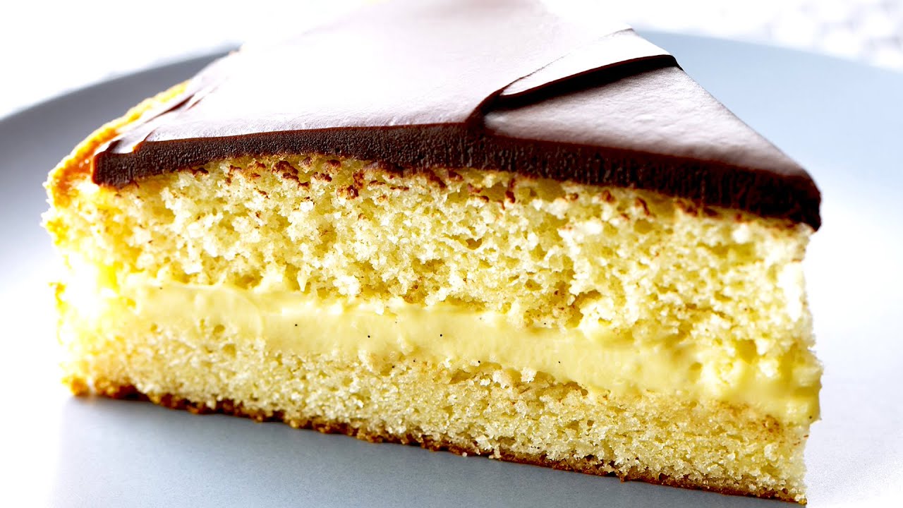 Professional Baker Teaches You How To Make BOSTON CREAM PIE!