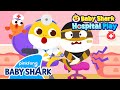 New ouch ive got a stomachache  baby shark doctor  hospital play  baby shark official