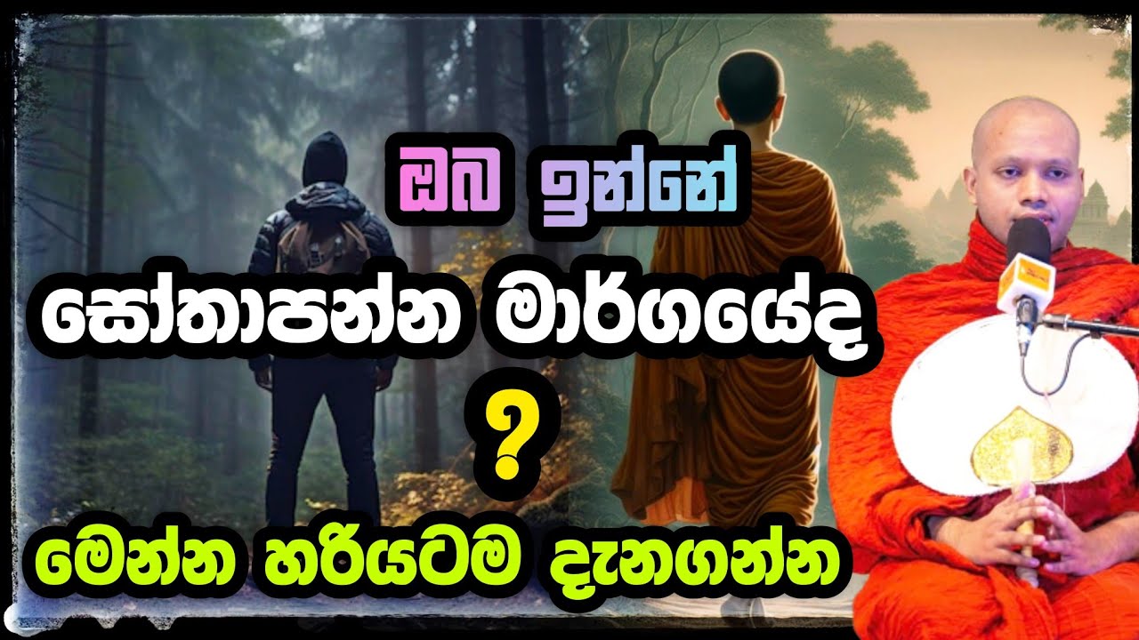 ඔබ ඉන්නේ සෝතාපන්න මාර්ගයේද?හසලක සීලවිමල හිමි.Hasalaka seelawimala thero.