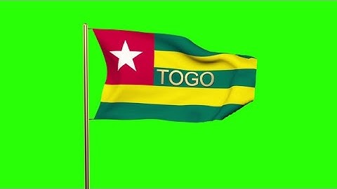 Togo Flag With Title Waving In The Wind. Looping Sun Rises Style. Animation Loop Stock Animation