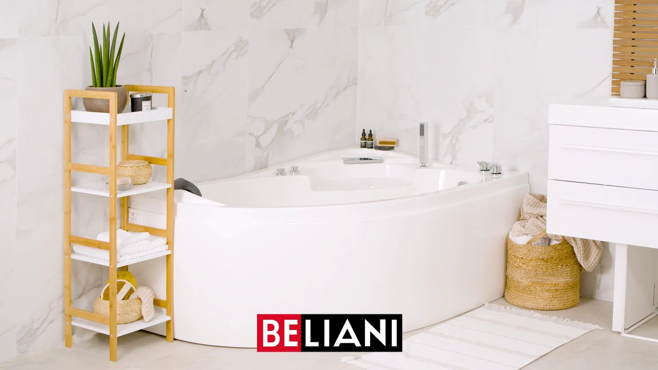 BELIANI - Whirlpool Corner LED Tub with Jets  NEIVA