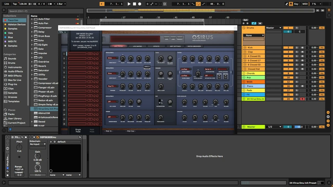 DSP56300 - Access Music Virus B ROM Test (Ameyah - Black Sun)
