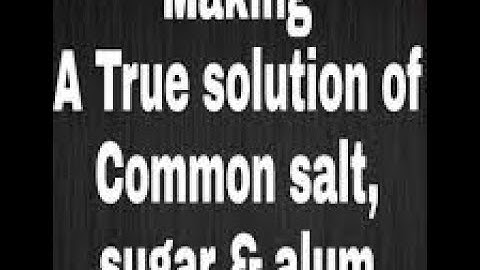 Making A true solution of common salt,sugar & alum Class-9 Experiment By D. Jaisaran
