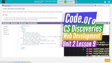 Multi-Page Websites Lesson 9.6 Tutorial with Answers - Code.org Web Development