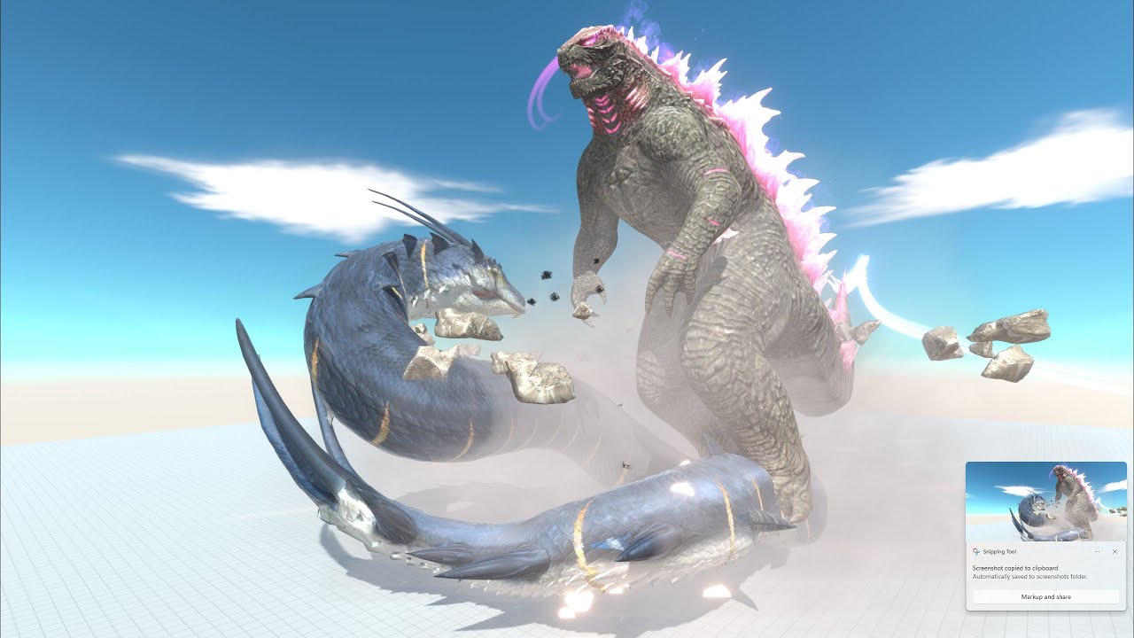 Evolved Godzilla rescue Ultraman from mythological creature Basilisk