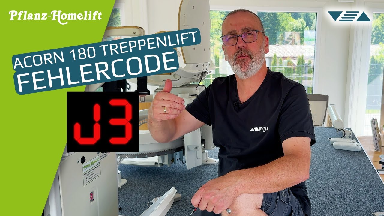 Fehlercode J3 Acorn 180 Treppenlift  ▽△ So behebst du den Fehler beim Kurven-Treppenlift selbst