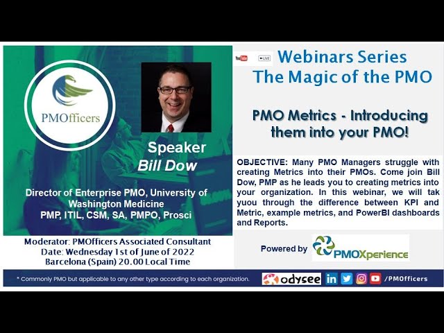 PMO Metrics - Introducing them into your PMO!. Webinars Series the Magic of the PMO