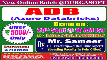 ADB (Azure Databricks) Online Training @ DURGASOFT