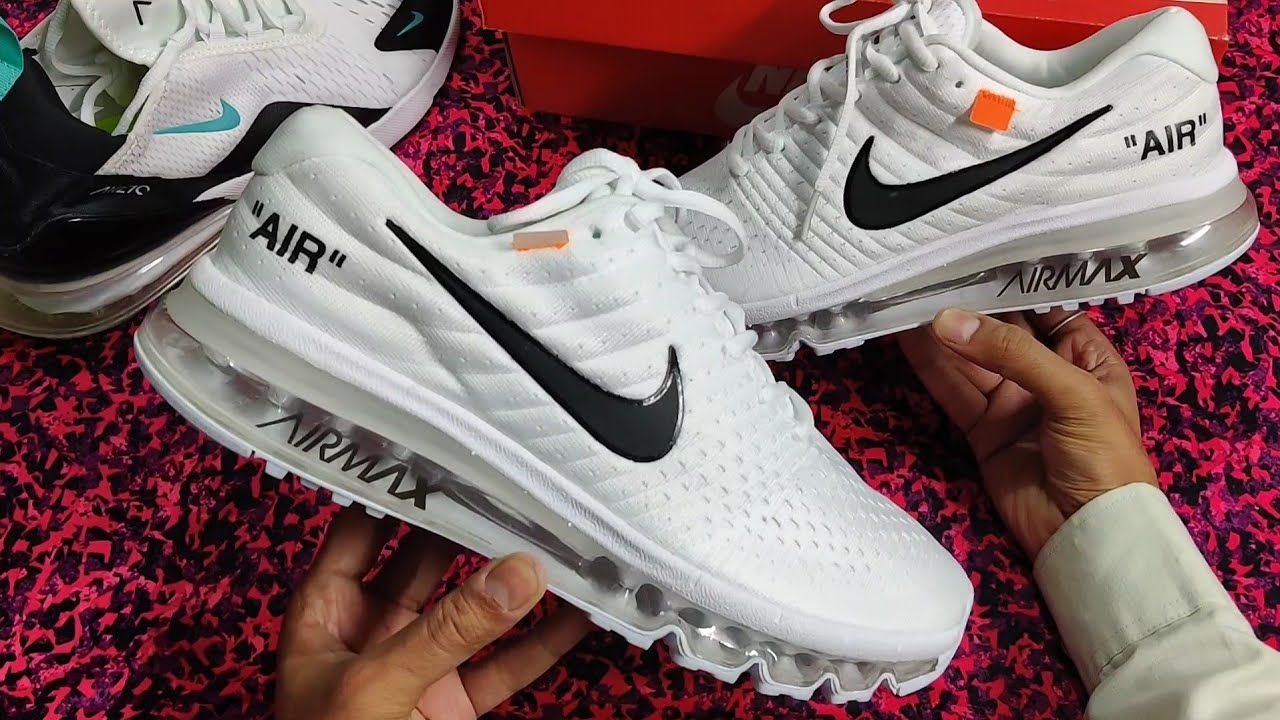 Unboxing AirMax 2017 OFFWHITE Full White Sports Shoes Best Quality ...