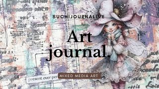 Purple Mixed Media Art Journal Page | Creative Process | DEAF | ART-VISUAL |NOT TALKING | NOT MUSIC 