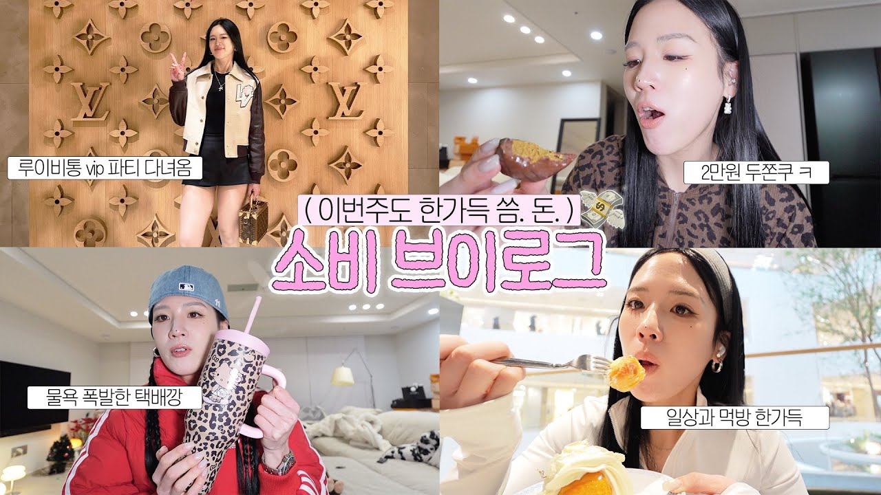[소비브이로그] 길게 낋여왔습니다😉 루이비통vip파티, 물욕이 잔뜩 오른 녀성의 택배깡, 먹방, 일상한가득💭