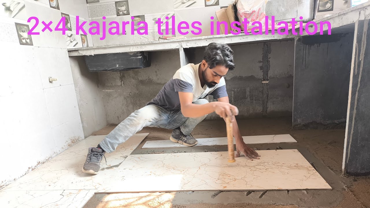 Kajaria floor tiles installation full video fact video - YouTube