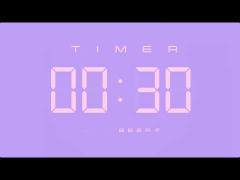 30 Second Digital Countdown Timer with Simple Beeps 💕💜