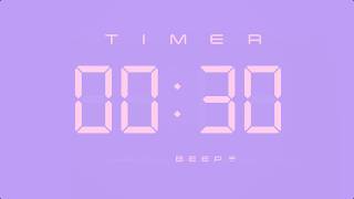 30 Second Digital Countdown Timer with Simple Beeps 💕💜