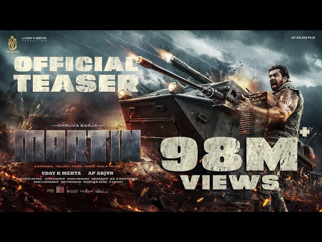 #Martin - Teaser [4K] | Dhruva Sarja | AP Arjun | Uday K Mehta class=