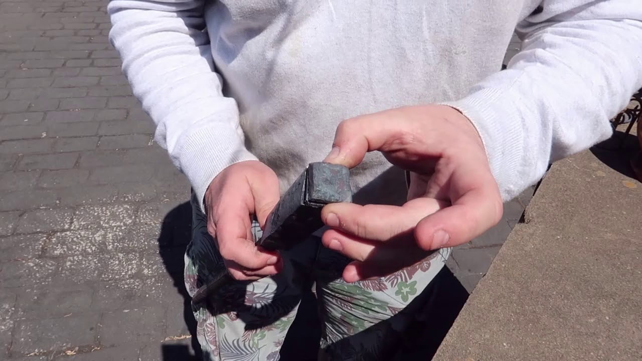 2nd Attempt at Canister Damascus style welding by hand YouTube