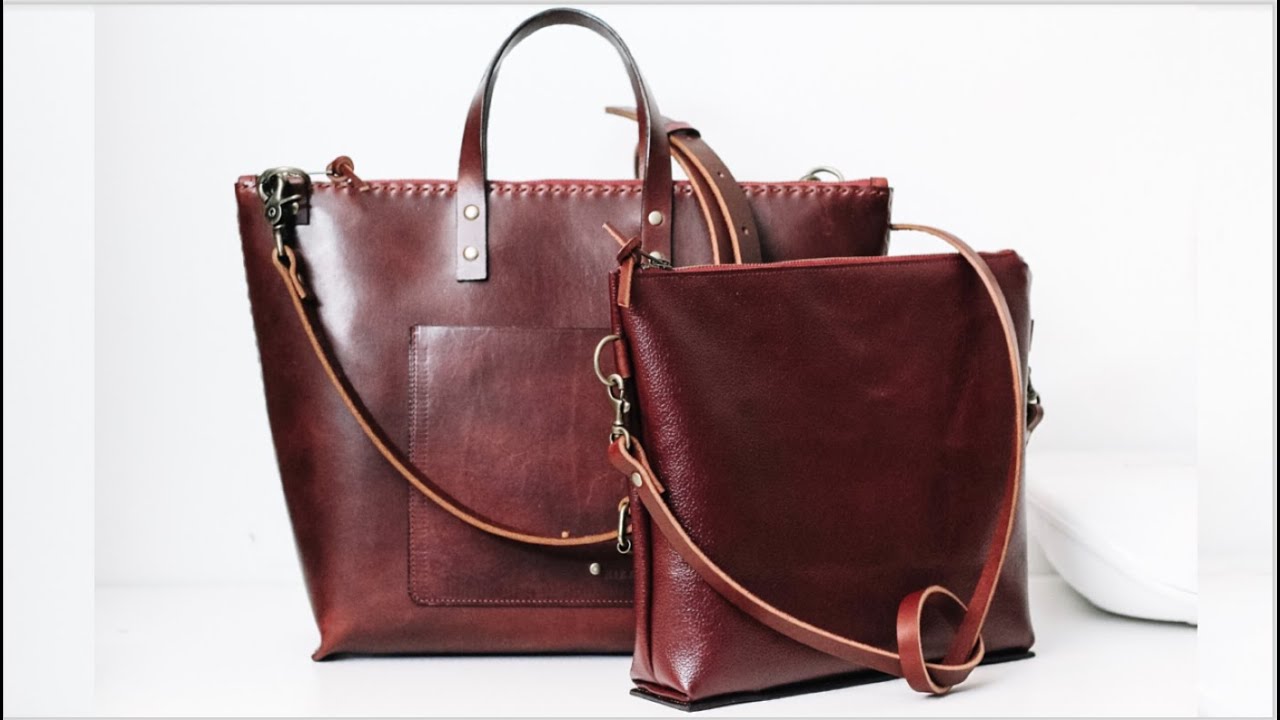 Making A Women's Leather Bag HandStitched YouTube