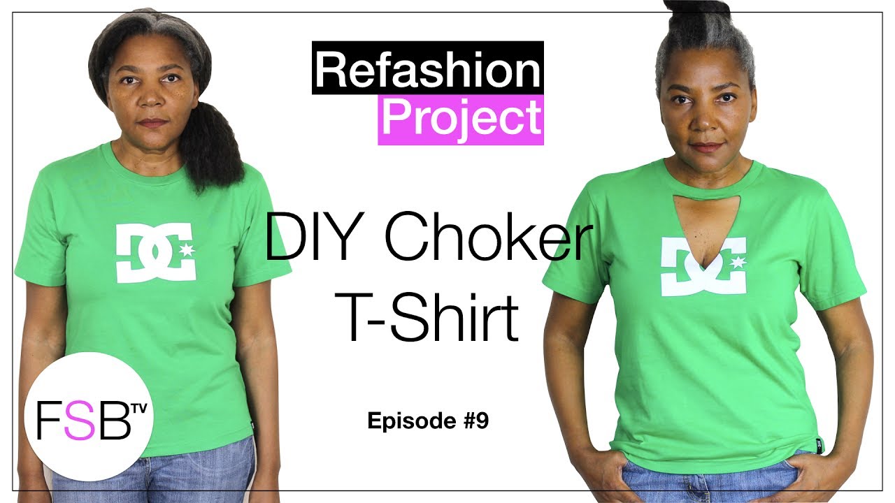 DIY Choker T Shirt - YouTube