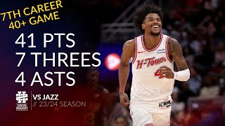 Jalen Green 41 pts 7 threes 4 asts vs Jazz 23/24 season