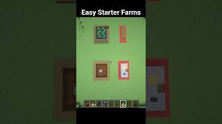 Easy Starter Farms 🌾⚙️ | Minecraft #minecrafttutorial #minecraftbuilding #shortsminecraft