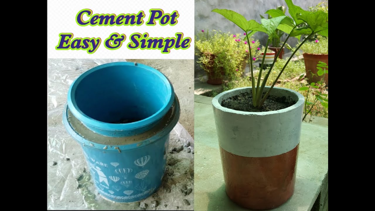 DIY / How to make cement pot, easy and simple method. - YouTube