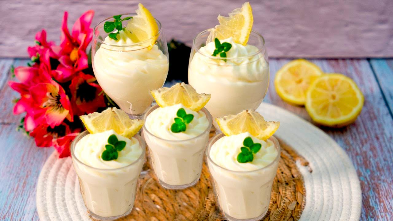 Delizioso Dessert Cremoso al Limone in 5 Minuti! | Ricetta Senza Uova | Mousse al limone.