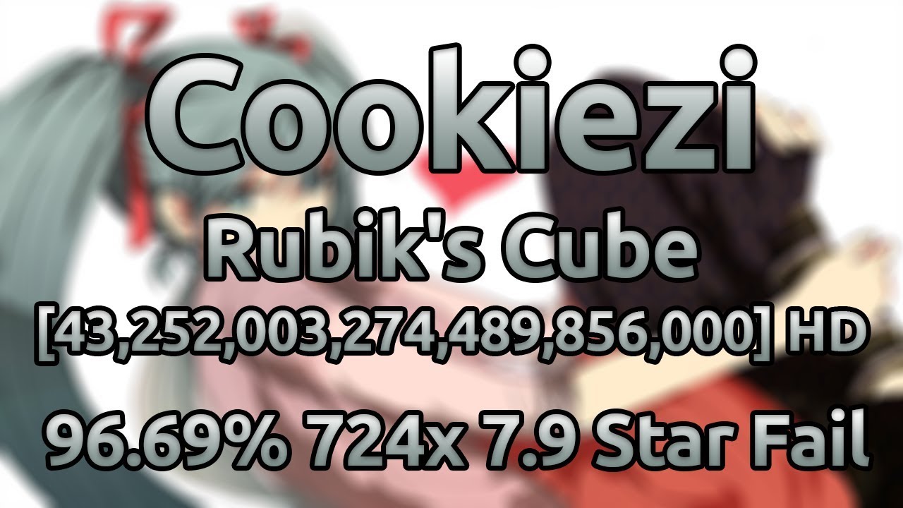 Cookiezi | Nanahoshi Kangengakudan - Rubik's Cube [43...] HD 96.69% 724/1839x ★7.9 Fail