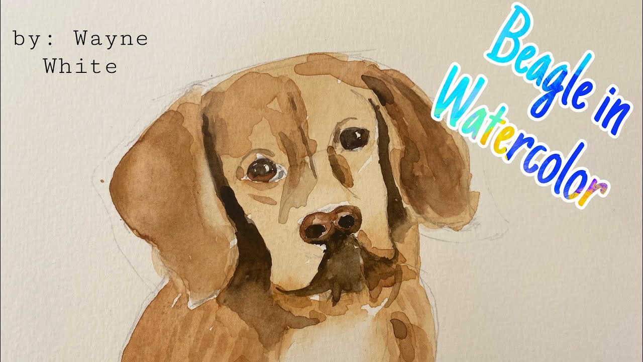 How To Paint A Beagle In Watercolor - YouTube