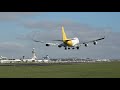 Morning 06 arrivals at Amsterdam Schiphol. Overheads and touchdowns and 6 B747’s Planespotting in 4K