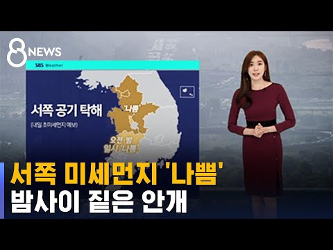 [날씨] 서쪽 미세먼지 '나쁨'…밤사이 짙은 안개 / SBS