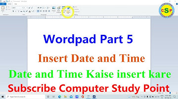 wordpad me date and time kaise insert karte hai /how to insert date and time in wordpad
