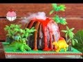 Make a Smoking Volcano Cake - Dinosaur / Hawaiian Party - A Cupcake Addiction How To Tutorial