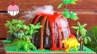 ⁣Make a Smoking Volcano Cake - Dinosaur / Hawaiian Party - A Cupcake Addiction How To Tutorial