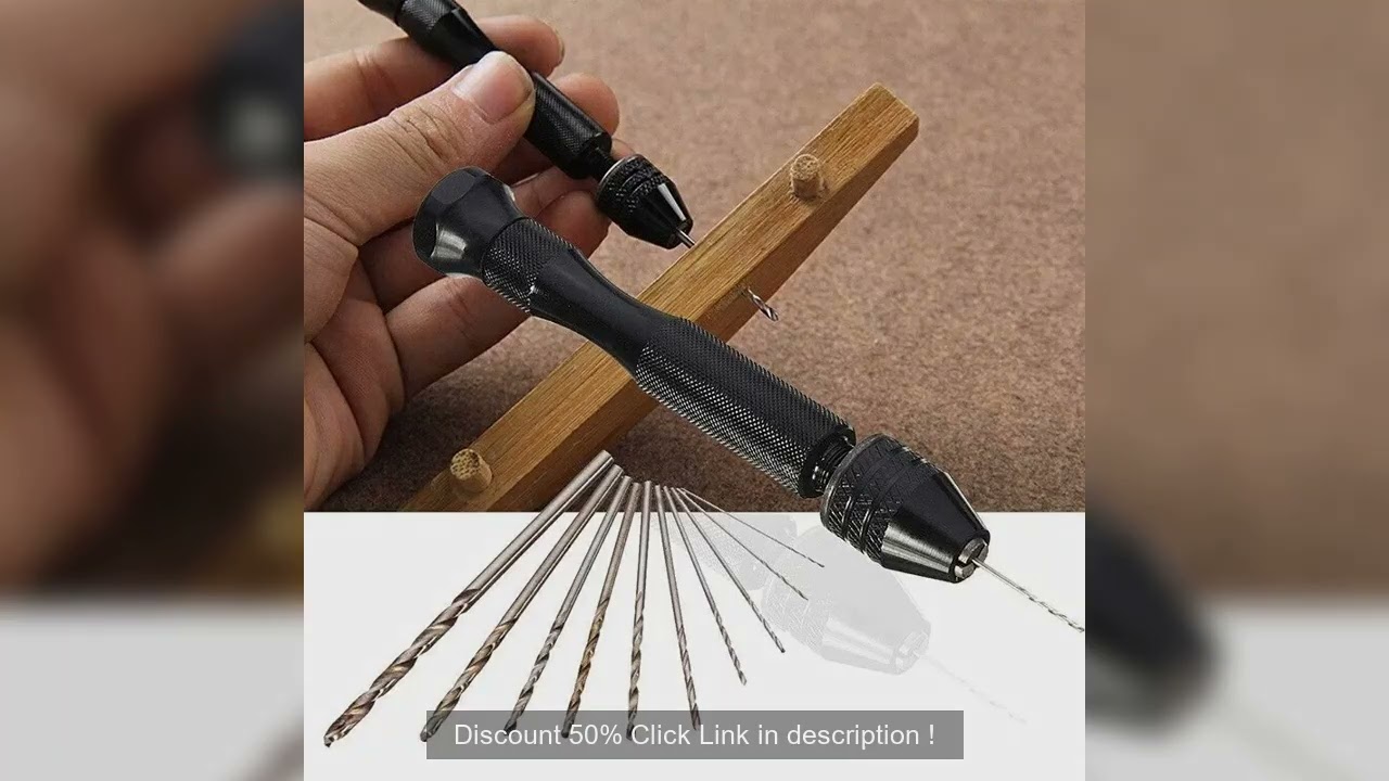 Mini Tool Set with Black Hand Twist Drill 10Pcs Fried Dough Twists Drill for Woodworking Drilling Ro