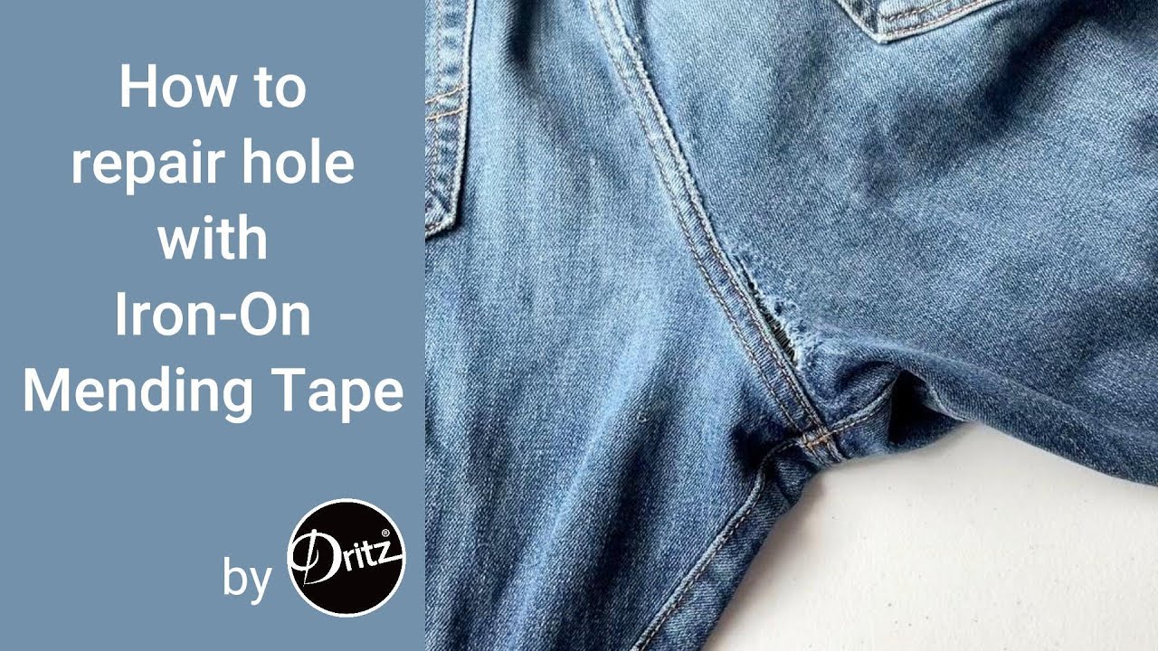 How to repair hole with Dritz Iron-On Mending Tape 