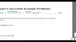 Pressure Conversion Examples