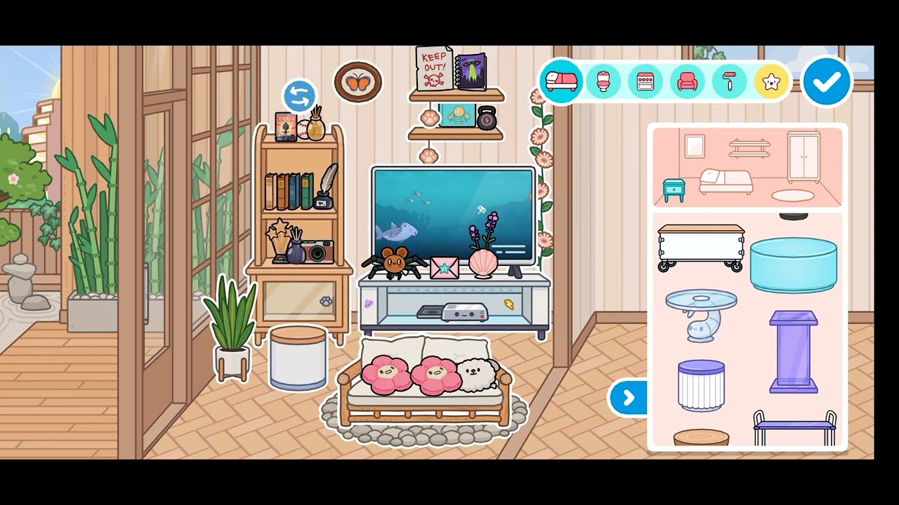 DECORATING BONSAI HOUSE IN TOCA WORLD| TERRACE AND LIVING ROOM ...