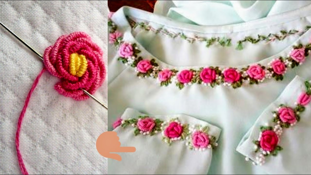 hand embroidery neck designs for kurtis