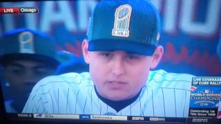 An Emotional Anthony Rizzo breaks down when discussing David Ross!