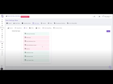 Setting up default dates within your various procurement projects (demo) |  Current SCM