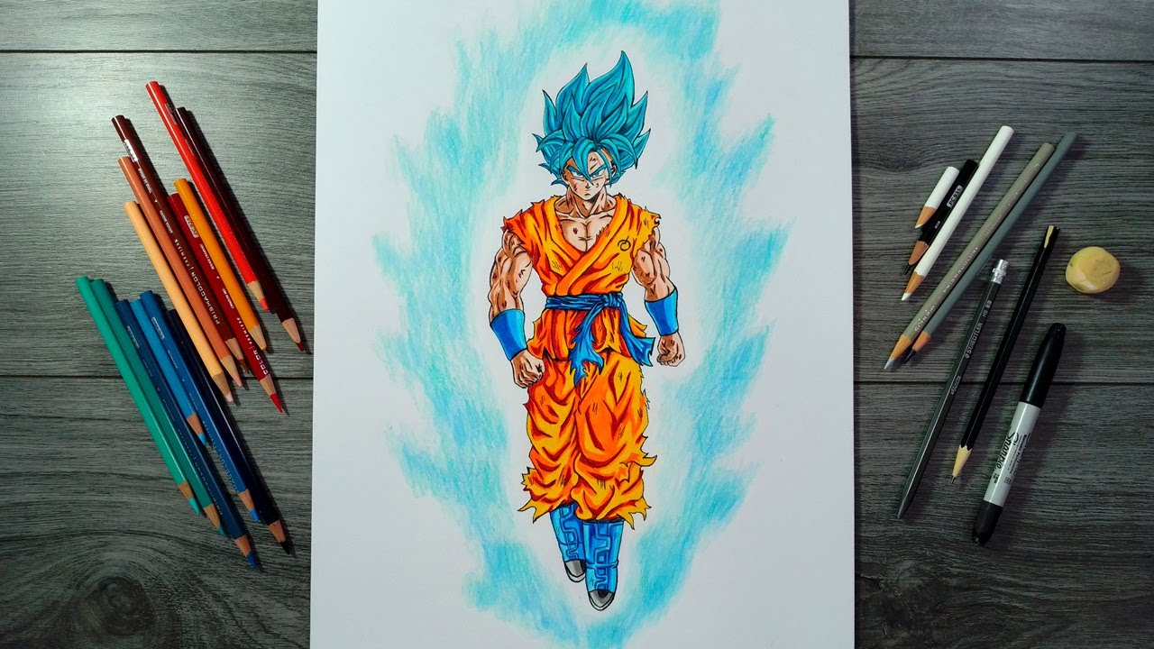 Desenhando Goku SSJ 5 - Speed Drawing Goku SSJ 5 