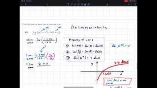 Famous §2.6 #40 Stewart Calculus ET 8th Ed. Limits at Infinity and Logarithms Profile