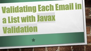 Validating Each Email in a List with Javax Validation