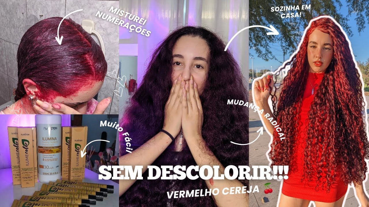Transformei Meu Cabelo com Vermelho Cereja Sozinha – Sem Descolorir! 0.66+7.44