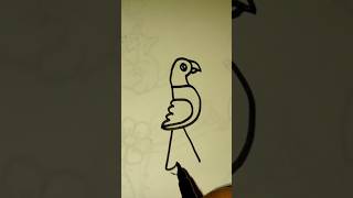 Easy and simple drawing parrot 🦜 #art #simpledrawing #drawing #shorts