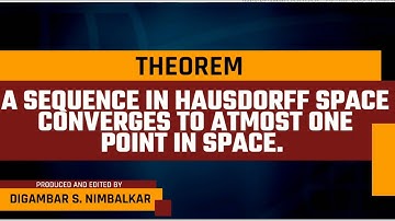 Sequence in Hausdorff space converges to at most one point in space | Hausdorff space